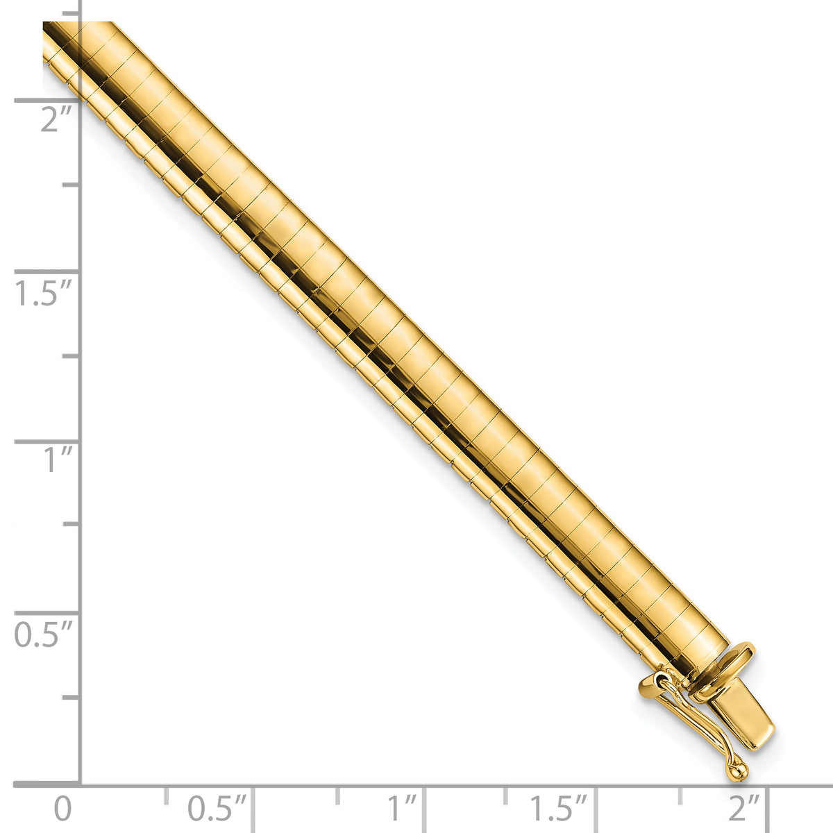 14k 6mm Domed Omega Bracelet-OD6-7