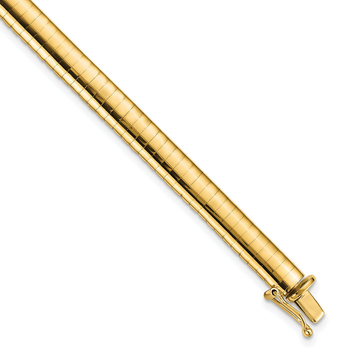 14k 6mm Domed Omega Bracelet-OD6-7