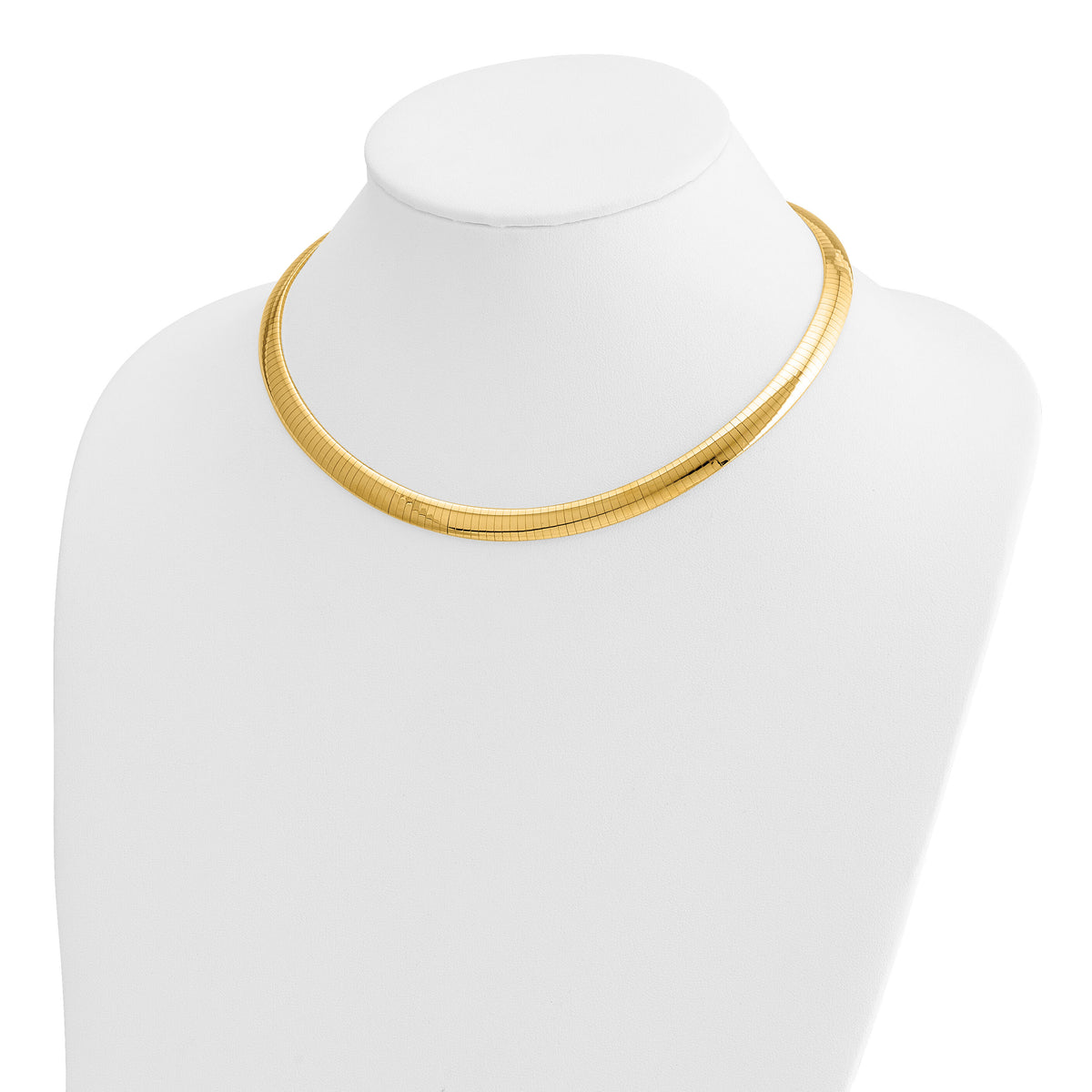 14k 8mm Domed Omega Necklace-OD8-16
