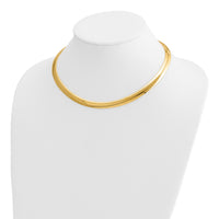 14k 8mm Domed Omega Necklace-OD8-16