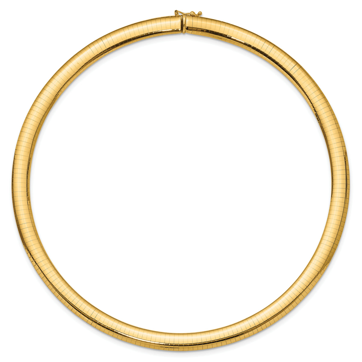 14k 8mm Domed Omega Necklace-OD8-16