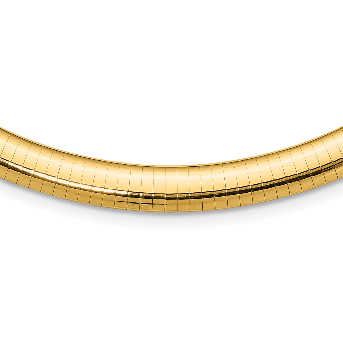 14k 8mm Domed Omega Necklace-OD8-16