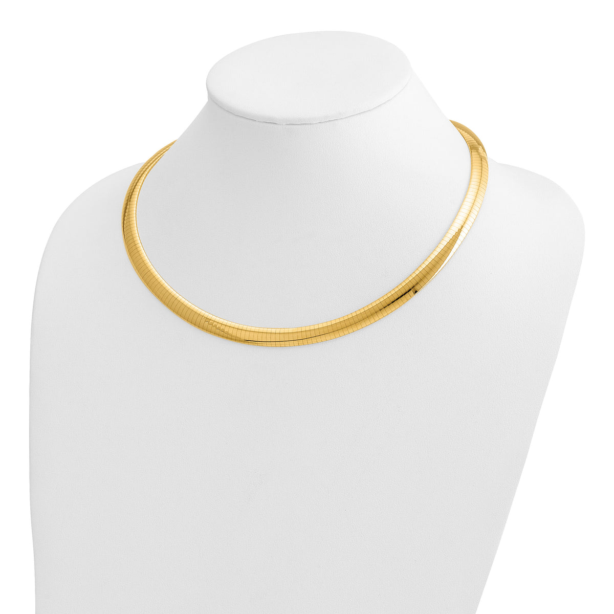 14k 8mm Domed Omega Necklace-OD8-18