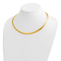 14k 8mm Domed Omega Necklace-OD8-18