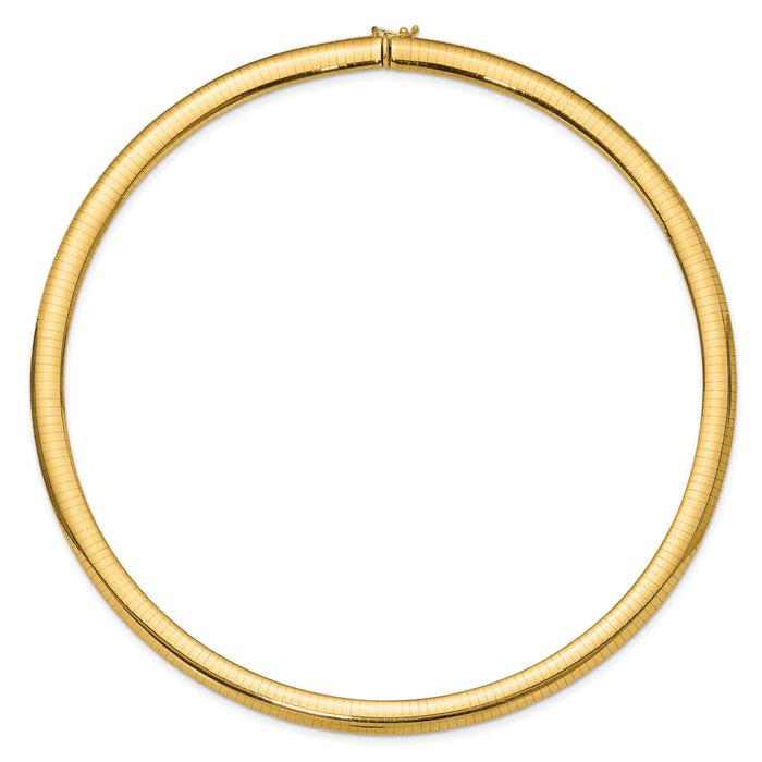14k 8mm Domed Omega Necklace-OD8-18