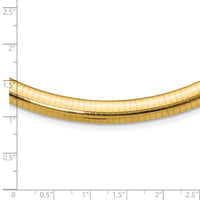 14k 8mm Domed Omega Necklace-OD8-18