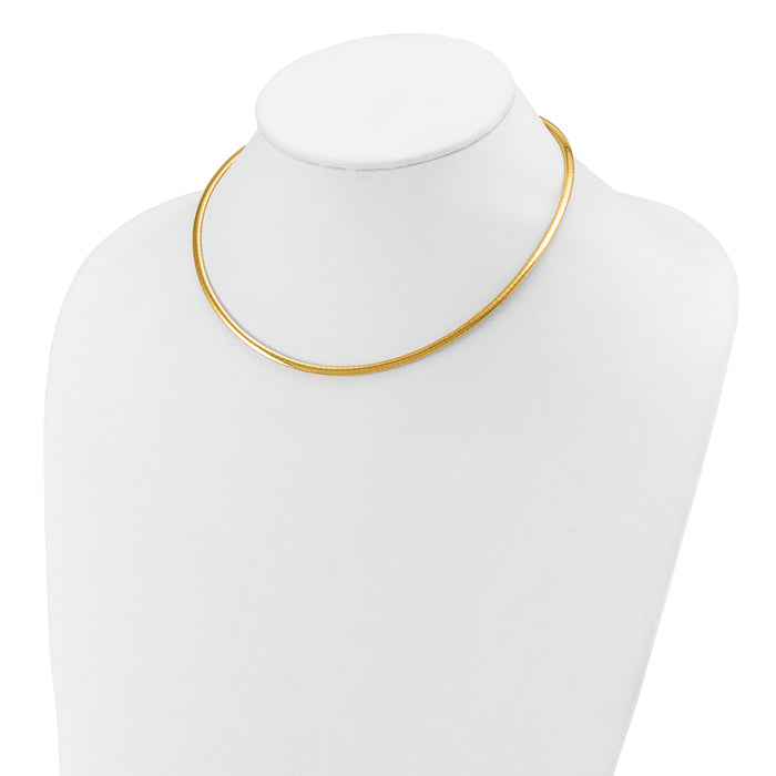 14k 3mm Lightweight Omega Necklace-ODL3-16