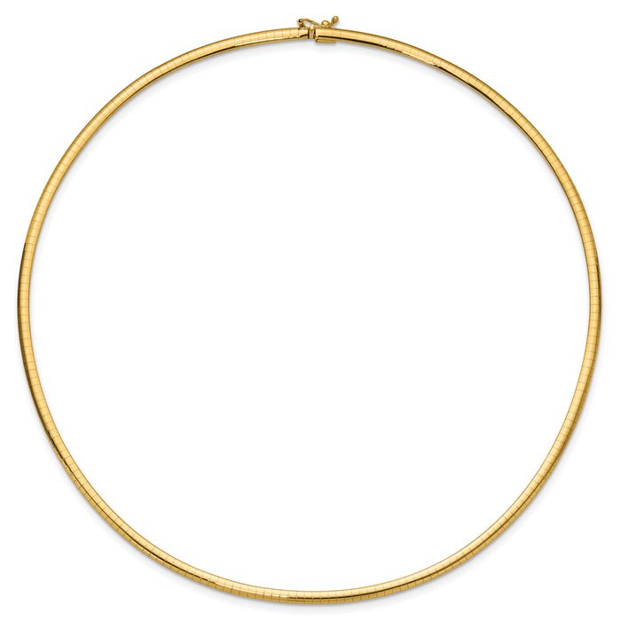 14k 3mm Lightweight Omega Necklace-ODL3-18