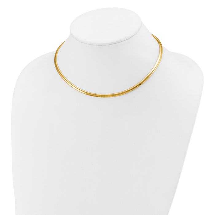 14k 4mm Lightweight Domed Omega Necklace-ODL4-16