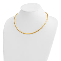 14k 4mm Lightweight Domed Omega Necklace-ODL4-18