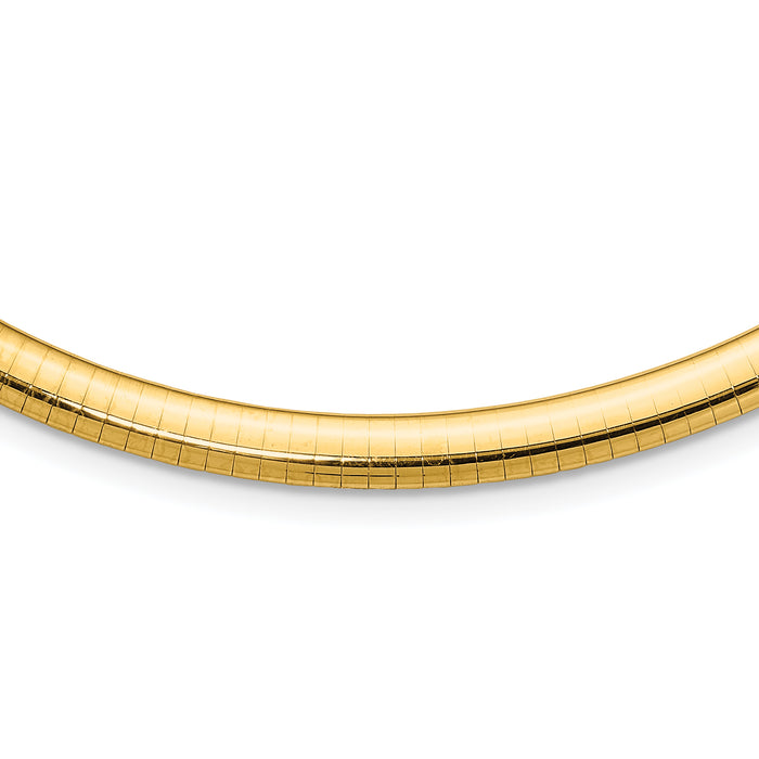 14k 6mm Lightweight Omega Necklace-ODL6-16
