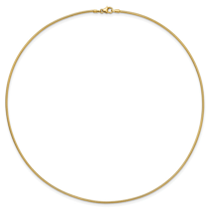 14K Yellow Gold 1.4mm Round Omega-OM2-18