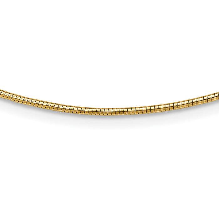 14K Yellow Gold 1.4mm Round Omega-OM2-18