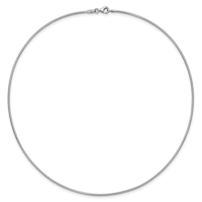 14K White Gold 1.4mm Round Omega-OM2W-18