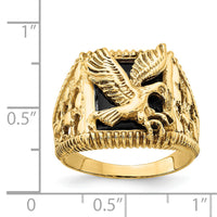 14k Men's Onyx Eagle Ring-OR53