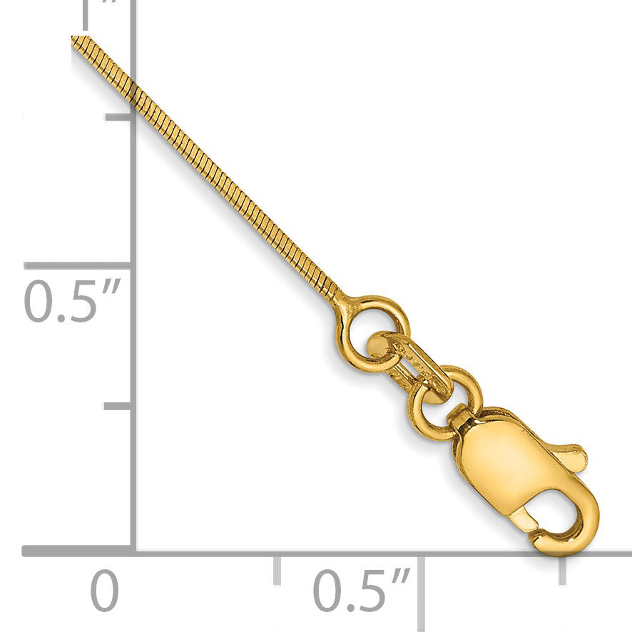 14k .6mm Octagonal Snake Chain Anklet-OSA080-9