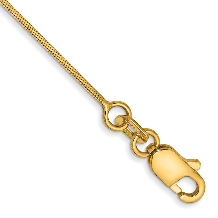 14k .6mm Octagonal Snake Chain Anklet-OSA080-10
