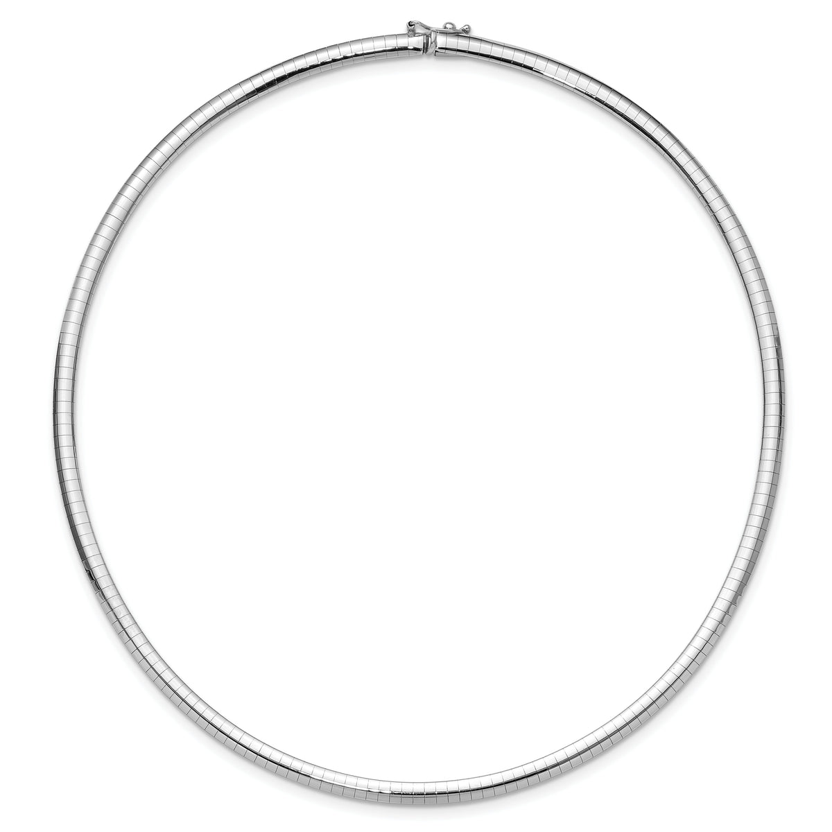 14k White Gold 4mm Domed Omega Necklace-OW4-16