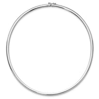 14k White Gold 4mm Domed Omega Necklace-OW4-16