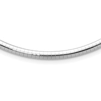14k White Gold 4mm Domed Omega Necklace-OW4-16