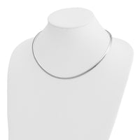 14k White Gold 4mm Domed Omega Necklace-OW4-18