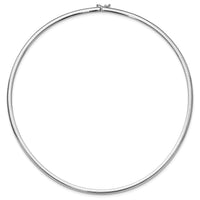 14k White Gold 4mm Domed Omega Necklace-OW4-18