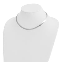 14k White Gold 6mm Domed Omega Necklace-OW6-16