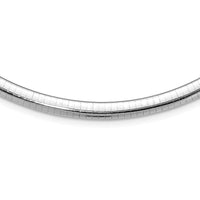 14k White Gold 6mm Domed Omega Necklace-OW6-18