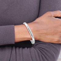 14k White Gold 6mm Domed Omega Bracelet-OW6-7