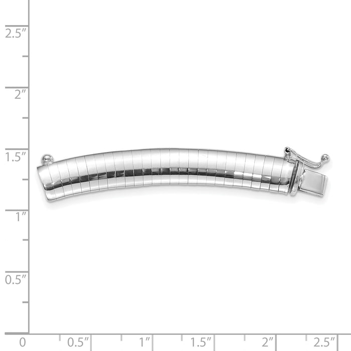 14k White Gold 8mm Dome Omega Extender for Necklace-OWX8