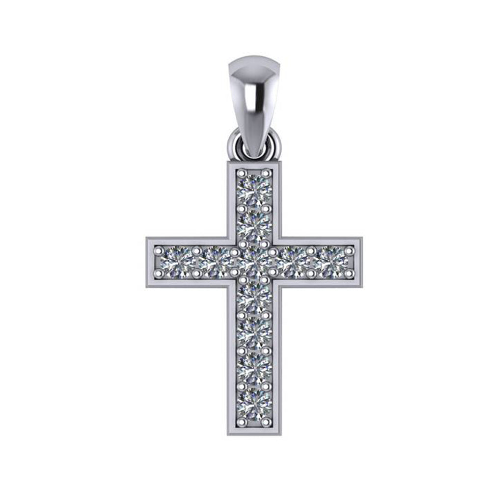 White Gold Diamond Cross Pendant