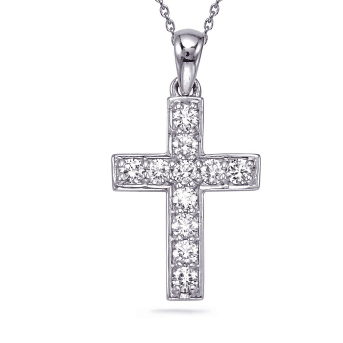 White Gold Diamond Cross Pendant