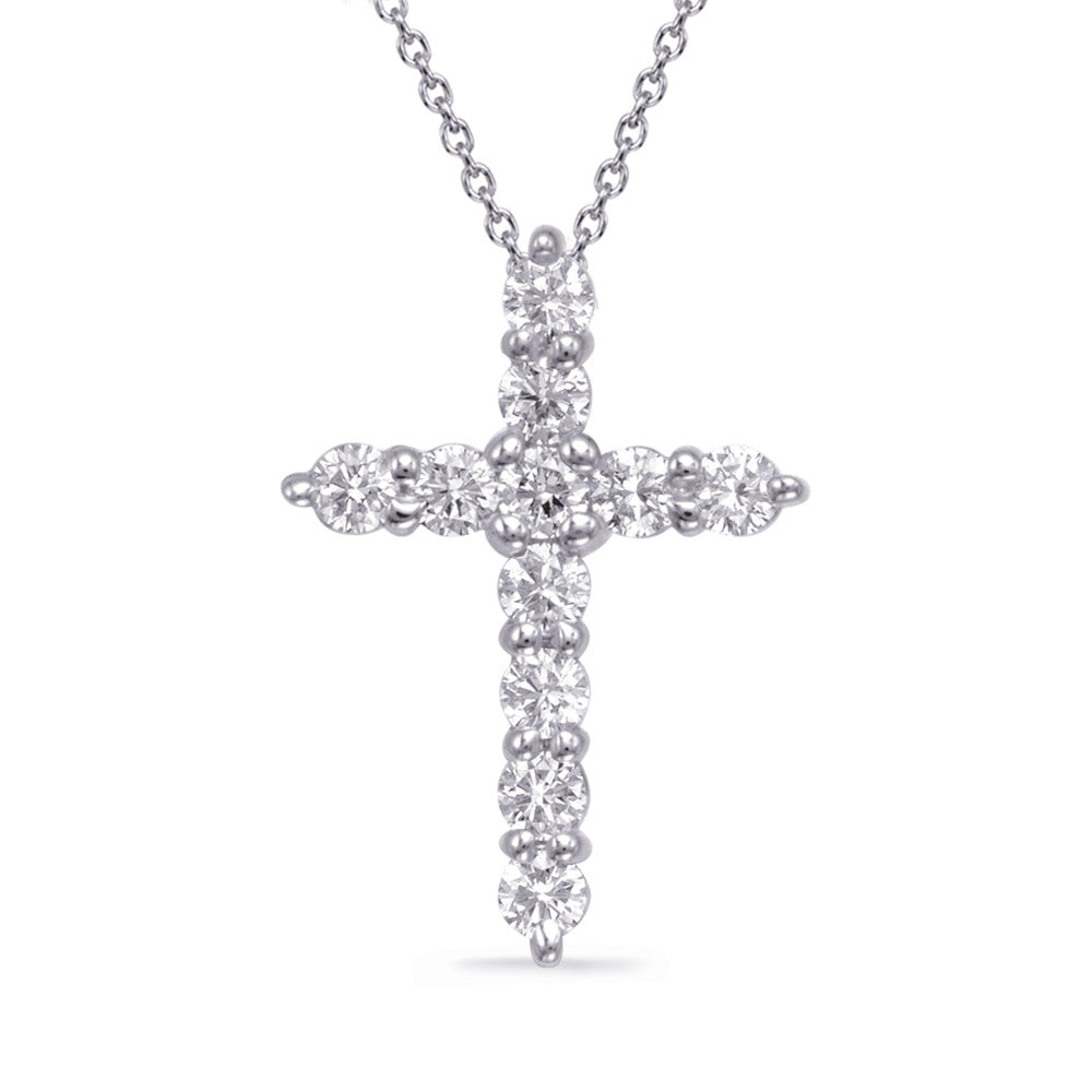 White Gold Diamond Cross
