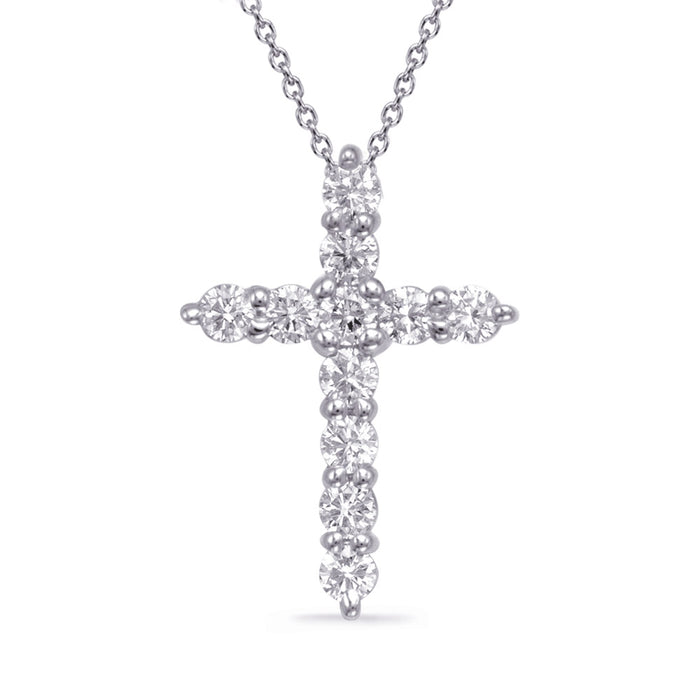 White Gold Diamond Cross