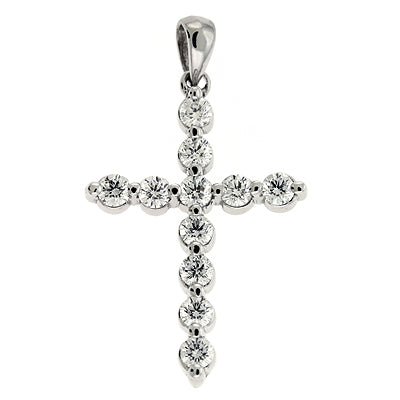 White Gold Diamond Cross