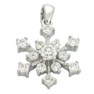 White Gold Snowflake Diamond Pendant
