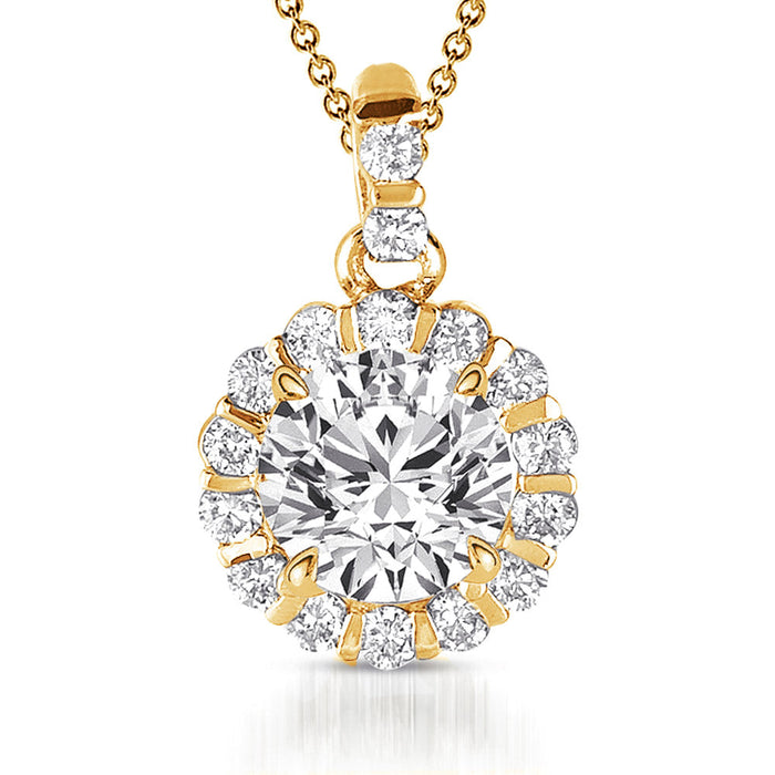 Diamond Pendant For 1ct Round Stone