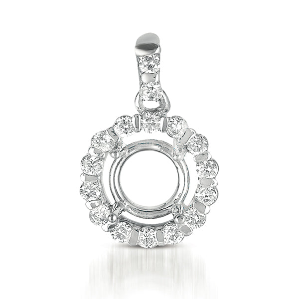 Diamond Pendant For 3/4ct Round Stone