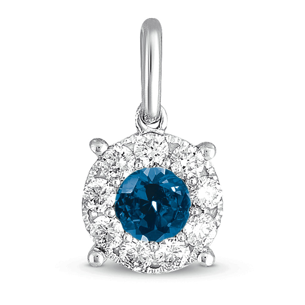 White Gold Sapphire & Diamond Pendant