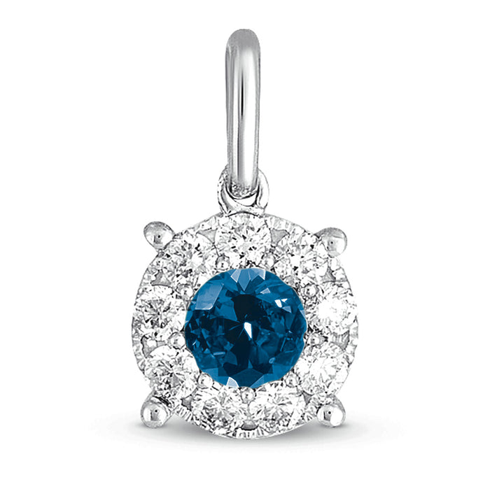 White Gold Sapphire & Diamond Pendant