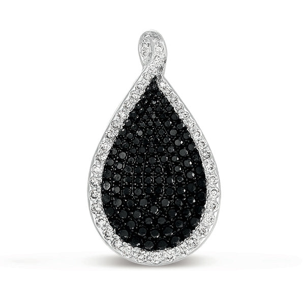 White & Black Diamond Gold Pendant