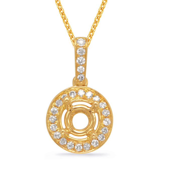 Diamond Pendant For.25ct Round Stone