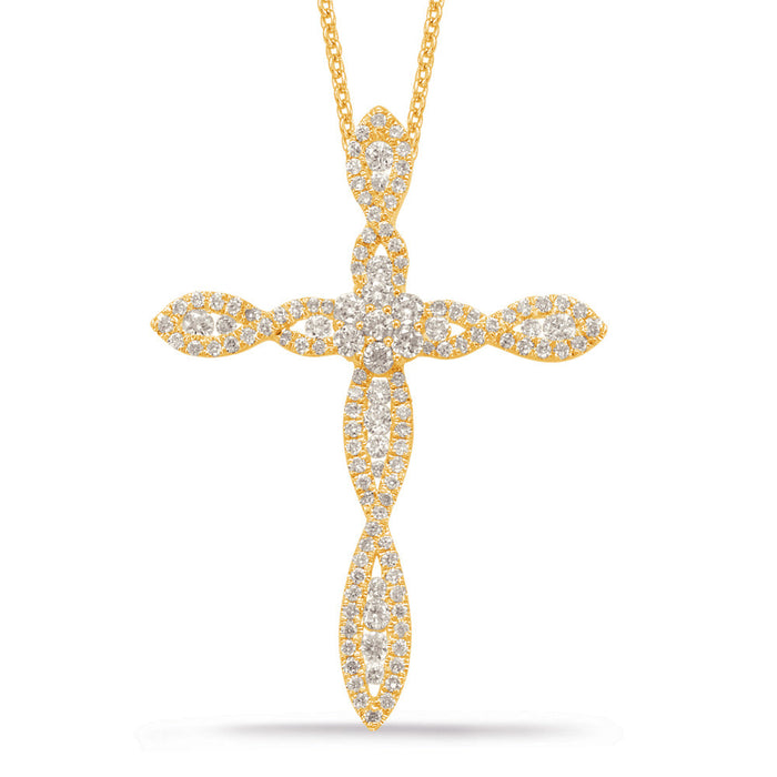 Yellow Gold Diamond Cross