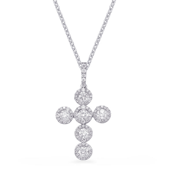 White Gold Diamond Cross Pendant