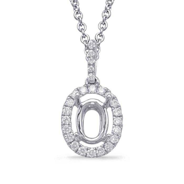 Diamond Pendant For 5x3mm Oval Center