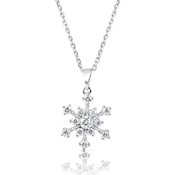 White Gold Snowflake Diamond Pendant