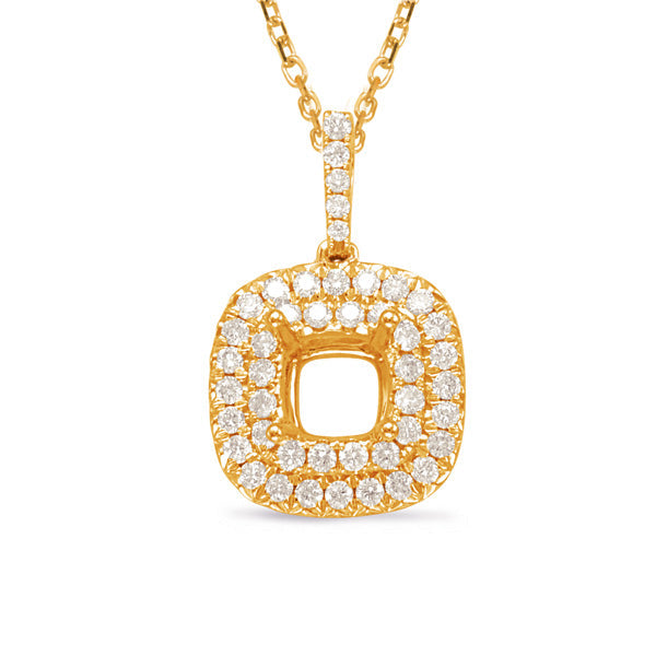 Diamond Pendant 0.50ct Cushion Center
