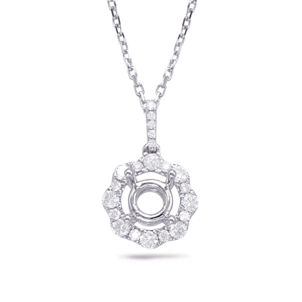 Diamond Pendant For 0.50ct Round Cente