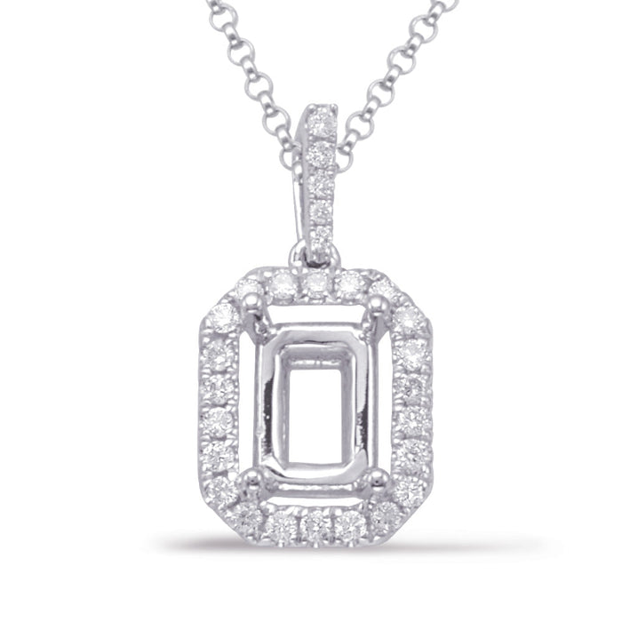 Diamond Pendant For 7x5mm Emerald Cut
