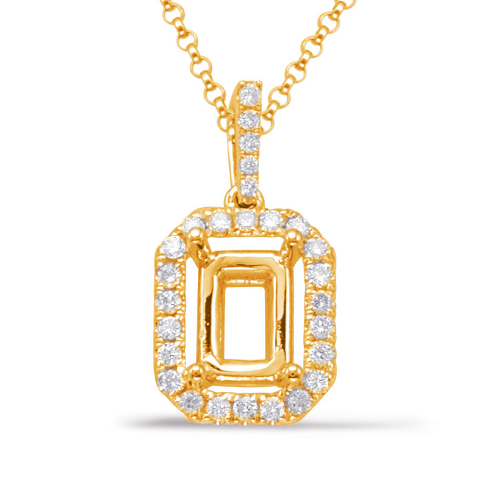 Diamond Pendant For 7x5mm Emerald Cut